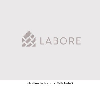 House brick creative logotype. Abstract home vector logo.