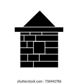 house brick icon, vector illustration, black sign on isolated background
