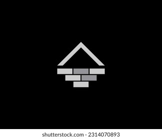 Design-Vorlage für Haus- und Ziegellogo für Geschäftsidentität. Steinhaus, Vektorgrafik.