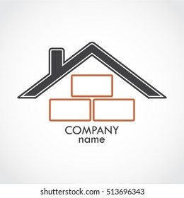 house bricks and roof logo