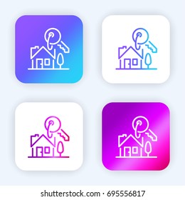 House bright purple and blue gradient app icon