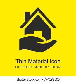 House bright yellow material minimal icon or logo design