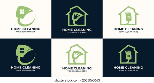 house broom inspiration logo for cleanliness