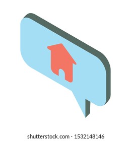 House bubble icon design, Real estate residential architecture property construction and city theme Vector illustration