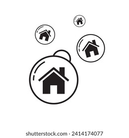 house  Bubble icon. House price bubble icon isolated on white background - illustration