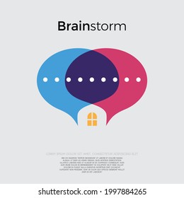 House bubble text logo design and symbol for your illustration