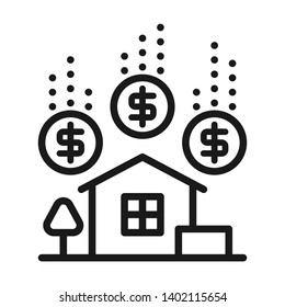 House budget icon. Simple design. Line vector. Isolate on white background.