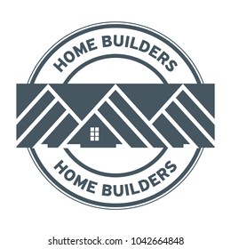 House Builders stamp or sign. Minimalistic sign for building or industrial company, vector illustration