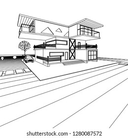 house building, 3d illustration