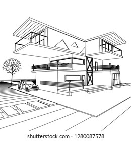 house building, 3d illustration