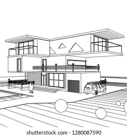 house building, 3d illustration