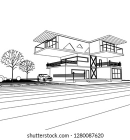 house building, 3d illustration