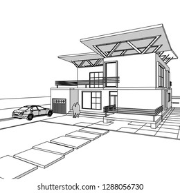 house building, 3d illustration