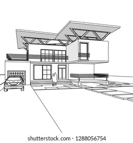 house building, 3d illustration