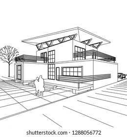 house building, 3d illustration