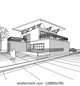 house building, 3d illustration