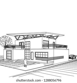 house building, 3d illustration