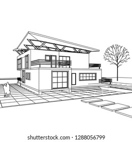 house building, 3d illustration