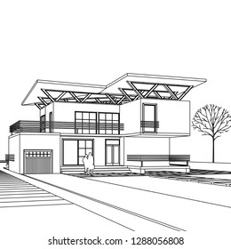 house building, 3d illustration