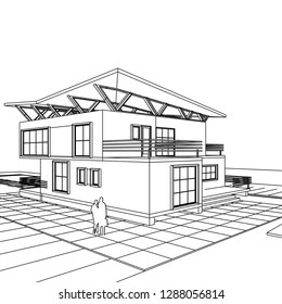 house building, 3d illustration