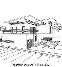 house building, 3d illustration