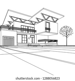 house building, 3d illustration