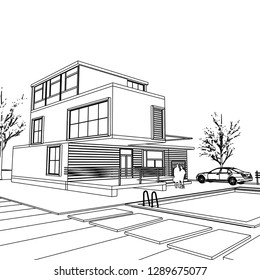 house building, 3d illustration