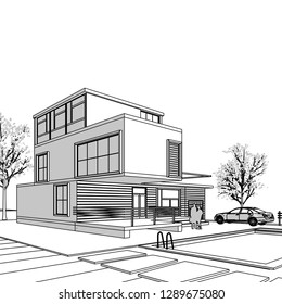 house building, 3d illustration