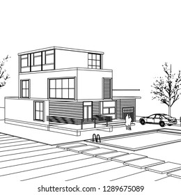 house building, 3d illustration