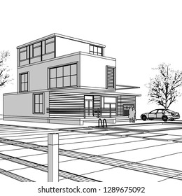 house building, 3d illustration