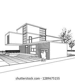 house building, 3d illustration