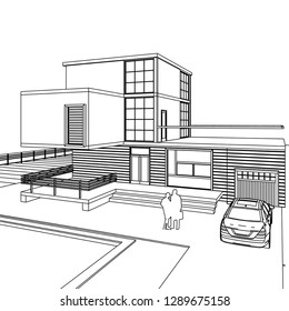 house building, 3d illustration