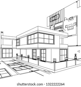 house building, 3d illustration