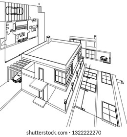 house building, 3d illustration