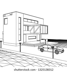 house building, 3d illustration
