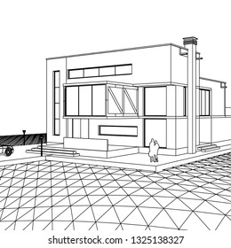 house building, 3d illustration