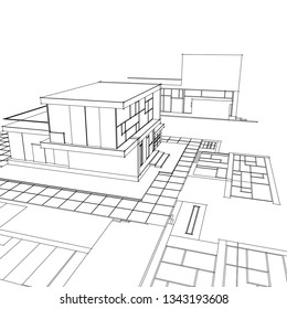 house building, 3d illustration