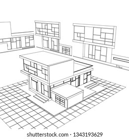 house building, 3d illustration