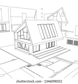 house building, 3d illustration