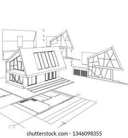 house building, 3d illustration