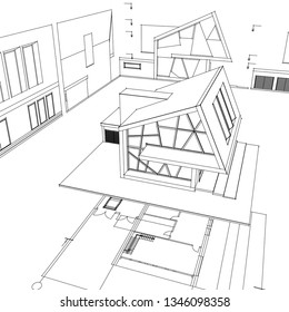 house building, 3d illustration