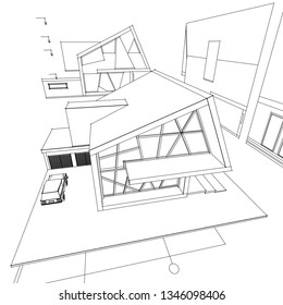 house building, 3d illustration