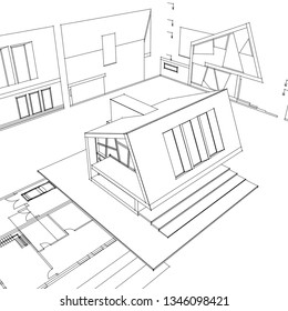 house building, 3d illustration