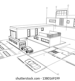 house building, 3d illustration