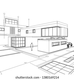 house building, 3d illustration