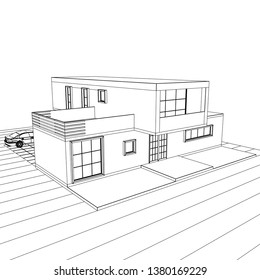 house building, 3d illustration