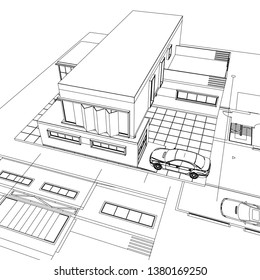 house building, 3d illustration