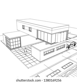 house building, 3d illustration