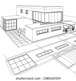 house building, 3d illustration