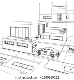 house building, 3d illustration